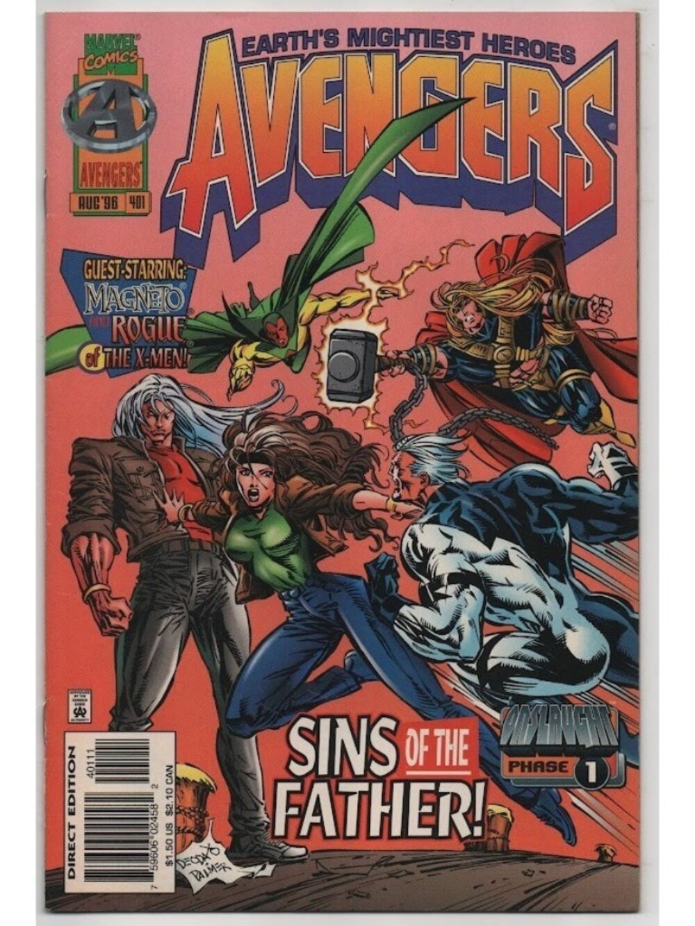 Avengers 401 Marvel Comics 1996 VF- 7.5 Onslaught Phase 1 Rogue Magneto